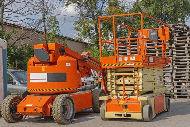 forklift lifting materials in a shipping warehouse in Capistrano Beach